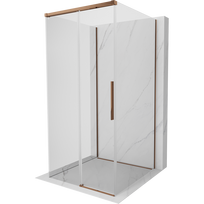 Mexen Rox-3S trijų sienelių slankiojančia dušo kabina 95 x 95 cm, permatoma, rožinis auksas - 8C2-095-095-60-00-3S