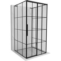 Mexen Rox-3S L 3 sienelių dešinysis dušo kabina 90 x 90 cm, juodas tinklelis, juoda - 8C2L-090-090-70-77-3S-P