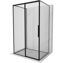 Mexen Rox-3S trijų sienelių dušo kabina su 3 durimis, kairė 150 x 85 cm, juodos rėmelės, juoda - 8C2-150-085-70-70-3S-L
