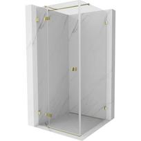 Mexen Lunar T dušo kabina atveriama kairinė 80 x 80 cm, permatoma, aukso - 834T-080-080-50-00-L