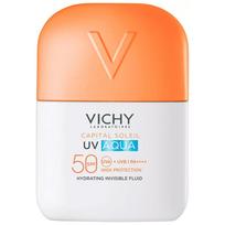 Vichy UV Aqua Hydrating Invisible Fluid SPF 50 -  vandens tipo tekstūros veido apsauginis fluidas, 50 ml