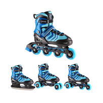 NILS eXtreme NH18192A 4-in-1 Black and Blue Size M. L(39-43) Inline Skates with DIM. TUL. Ice Hockey