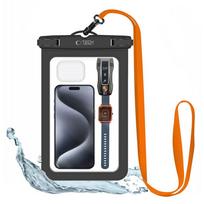 Išmaniojo Telefono Vandeniui Atsparus Dėklas, Skirtas Telefonams Iki 8,9'' - Juodos Ir Oranžinės Spalvos