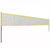 Nešiojamas tinklinio tinklo komplektas su aukščio reguliavimo plieniniais stulpais, nešiojimo krepšiu, 950 x 100 x 248 cm, juodas