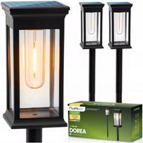 3 vnt. „Lumiled“ LED saulės energija varomi sodo šviestuvai, įsmeigiami į žemę, IP44, dekoratyviniai stulpeliai