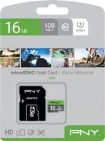Karta PNY Elite MicroSDHC 16GB Class 10 UHS-I/U1 A1 V10 (P-SD16GU1100EL-GE) | P-SD16GU1100EL-GE | 751492625546