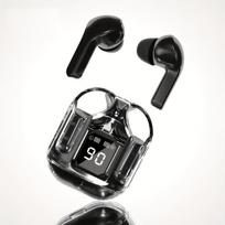 Belaidės bluetooth ausinės su įkrovimo dėklu, juodos TWS