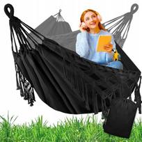 Dvivietis sodo hamakas Boho XXL 270x150 cm juodas