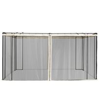 Moskitų tinklas pavėsinei 3x4 m, 4 šoninės dalys, juodas