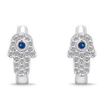 Sidabriniai auskarai su cirkoniu moterims Brilio Silver Hamsa Hoop EA667W sBS2513