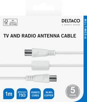 Antenos kabelis Deltaco, 75 omai, nikeliuotos jungiamosios detalės, R00150001, 1m