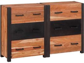vidaXL Bufet 3 pcs Brązowy 110 x 30 x 75 cm Lite Drewno Akacji Lumarko! | 3321524 VidaXL | 8721158602343