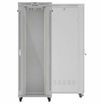47U 800x1000 gray floor-standing rack cabinet with glass doors and LCD (flat pack) V2 | FF01-8047-12SL | 5901969447217