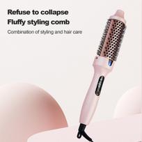 Volumizing Brush Hair Straightener & Curler 2-in-1, Inward Curl Bangs Styling Iron, Hair Curler with Negative Ion JP