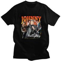 Individualus Johnny Hallyday marškinėliai vyrams, trumpos rankovės, 100% medvilnė, laisvalaikio, prancūzų dainininkas, roko muzika, viršutiniai drabužiai, madingi marškinėliai ... S įvairiaspalvis