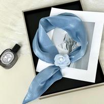 Fashion Small Silk Scarf Women Neckerchief Bandana Female Small Ear Scarf Korean Style Tie Bag Headband Decoration Neck Scarf