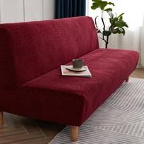 Stretch Sofacover Spandex Jacquard Leaf Pattern Elastic Feature Water Repellent Sofa Slipcover for Armless Sofa Bed Cover M 160-185cm vyno raudonos spalvos