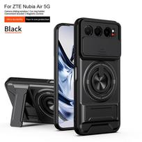 Slankioji kameros apsauga dėklui ZTE Nubia Air 5G su įmontuotu žiediniu laikikliu ir sulankstomu stoveliu for ZTE Nubia Air 5G juoda