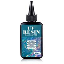 UV Resin Kit with Light Upgraded Hard Type Crystal Clear Ultraviolet Curing UV Resin for Craft DIY Jewelry Making Molds Casting 100g