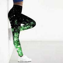 Moteriški mėlyni persikų žiedų atspaudai Stretch Yoga antblauzdžiai Fitneso bėgimo treniruoklių salė Sportinės aktyvios kelnės XS žalia