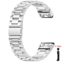 22mm 26mm Quick Fit Metal Strap For Garmin Fenix 8 47mm/Fenix E/Fenix 6 Pro/6/7/7 Pro/5 Plus Smart Watch Stianless Steel Band Quick Fit 22MM sidabras