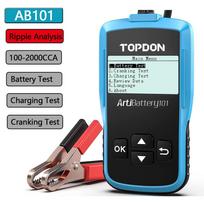 TOPDON AB101 BT50 12V Car Battery Tester Voltage Battery Test Auto Charger Analyzer 2000CCA Car Cranking Charging Circut Tester AB101