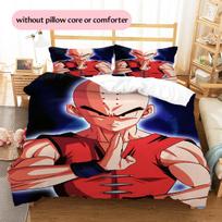 Dragon Ball Krillino rašto patalynė Namų dekoracija Gimtadienio dovana (1 * antklodės užvalkalas + 2 * pagalvės užvalkalai, be šerdies) 135x200cm
