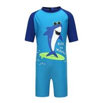 Phibee Boys' Cartoon Short Sleeve One-Piece Swimsuit 120 (6)