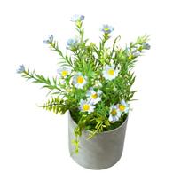 Realistic Artificial Daisy Potted Real Touch Lifelike Simulation Green Plant Bonsai No Watering Non-fading Faux Flower Potted