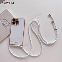 Skirta Xiaomi 15T Kryžinė Kaklo Virvelė Lanayrd Danga Telefono Dėklas Skirta Xiaomi Mi 15 T 15T 17 Pro Max Galvanizuotas Silikoninis Dangtelis for xiaomi 17