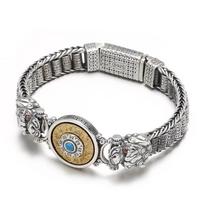 New Original Design Guochao Bracelet Gossip Six-character Mantra Bracelet Retro Old Thai Silver Fashion Trendsetter 22 cm