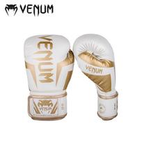 VENUM ELITE Series Boxing Gloves 10 oz balto aukso spalvos