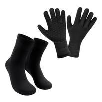 3 mm neopreno nardymo pirštinės kojinės Reguliuojami riešo čiurnos dirželiai banglenčių sportui snorkelingui baidarėms plaukimui vandens sportui XXL black
