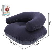 With Backrest U-Shaped Flocking Sofa With Armrests Inflatable Bean Bag Chair  Leisure Bean Bag žalia