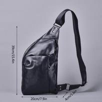 Genuine Leather Men's Fanny Pack Top Layer Cowhide Men's Shoulder Bag Chest Multi-functional Everyday Outdoor Men's Chest Bag juoda