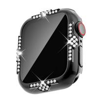 Transparent Hollow Bling Diamond PC Case for Apple Watch 40 44 41 45mm Protective Cover for iWatch Series 9 8 7 6 5 SE2 SE3 45mm juoda