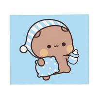 Bubu Dudu Going to Sleep Blanket Fleece Spring/Autumn Panda and Bear Soft Throw Blanket for Home Bedroom Bedspread 30x40in