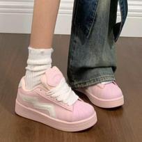 Dopamine pink shell head thick sole increases spring new non-slip casual board shoes 35 rožinė