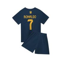 23-24 Riyadh Away Sapphire Blue No. 7 Club Football Jersey Set Children'S Jersey Size 14-30 14 yards/90