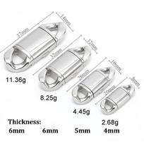 Stainless Steel Cuban Link Chain Clasps Buckle Closure Connector for Hip Hop Chain Bracelet Necklace Jewelry Making Accessories 8mm