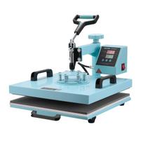 Heat Press Machine 15x15 in 5 in 1 with 30oz Tumbler Press T-Shirts Green