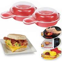 2 vnt./kompl., Easy Eggwich mikrobangų kiaušinių virimo prietaisas, raudonas ir skaidrus, virtuvės įrankiai, virtuvės reikmenys