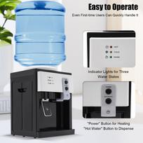 110V Electric Countertop Water Dispenser, Hot&Cold Water,Desktop Water Cooler,Stainless Steel Top-Loading Bottle Water Dispenser United States