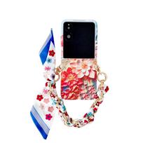 Case For Xiaomi Mix Flip Fresh flowers Painted Embossed feel Wrist Strap Shockproof Hard PC Cover Capa Shell Xiaomi Mix Flip