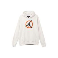 Air Jordan Flight MVP Graphic Fleece Pullover Hoodie White Orange FB7051-030 M
