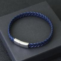 Nauja vyriška odinė apyrankė, neišblunkanti, nerūdijančio plieno apyrankė, skirta „Hombre Surf Cable“ liemenėlei, dovana vyrui, pintas „Bijoux Homme Joias“ L 20.5cm 8Inch