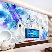Tapetai Mėlyna lelija 3D freskos Svetainė Miegamasis Restoranas TV foninė siena Freskos 200 cm(W) x 140 cm(H)