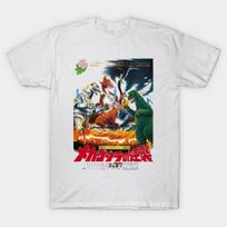 Men Black Print T-shirt Godzilla Vs Mechagodzilla No-Cut Transfer Paper Print Cotton Tshirt 4XL balta