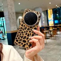 For VIVO X100 X100Pro X100S X100S Pro Super Large Hole Plating Leopard Texture Lens Ring Anti-Drop & Anti-Fingerprint Phone Case For VIVO X100