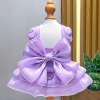 Breathable Puppy Princess Dress Bow Design Cat Dog Vest  For Chihuahua Pomeranian Teddy S violetinė
